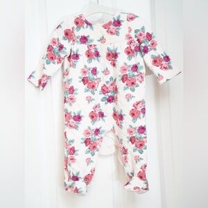 Janie and Jack Pink Floral Kids Footie